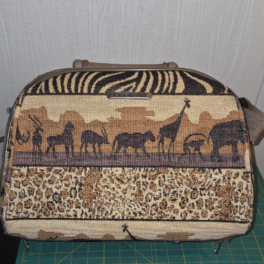 Vintage Animal Print Tapestry Bag
